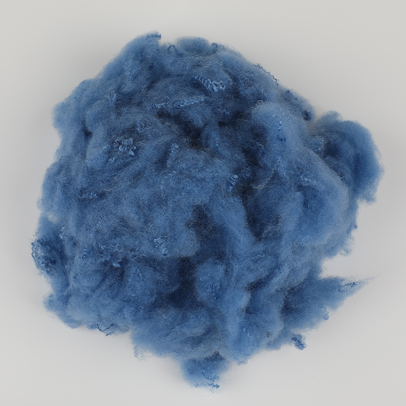 Fibre discontinue de polyester de filature de laine bleue de cowboy 3D×64mm
