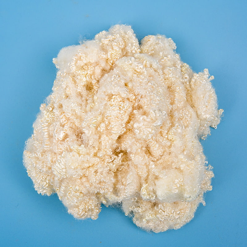 Fibre discontinue de polyester conjuguée au silicium creux jaune-clair 3D×32mm